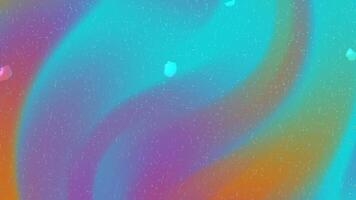 Blue and orange iridescent gradient with scattered white bubbles. Suitable for backgrounds, web design, print materials, and digital art projects. video