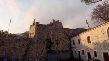 view of Stari Grad Bar, Montenegro, revealing ancient castle ruins and medieval architecture in a stunning Balkan mountain setting. video
