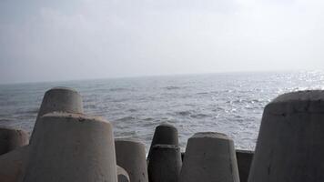 Tetrapod Breakwater Built On Coast video
