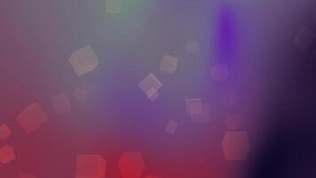 Softly focused backdrop with diffused magenta red and lavender hues accented by subtle floating cube shapes video