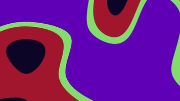 Abstract image of curved shapes in purple green red and black colors arranged in a random pattern video