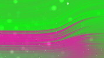Abstract wavy bands of bright green and pink dotted with bokeh and faint lines video