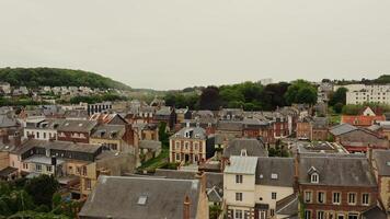 A view of a city from above photo