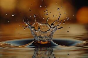 Water splash with a crown photo