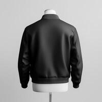 A black jacket on a mannequin stand photo