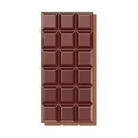 Chocolate bar isolated on white background, sweet cocoa confectionery vector