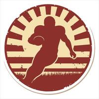 Design of a Grunge Football Player Negative Space T-Shirt vector