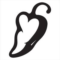 Graphic design template of a chilli pepper icon on a white backdrop vector