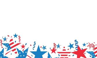 United States graphic overlay with stars, stripes and ribbons isolated on a white background, design element for US holidays vector