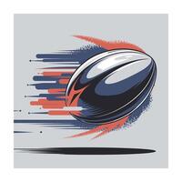Dynamic rugby ball in motion graphic vector