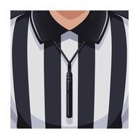 Referee uniform close up with whistle vector