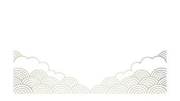 Elegant gold wave pattern border on white background vector