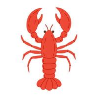 A lobster with its claws open and its eyes wide vector
