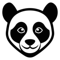 A smiling black and white panda bear face portrait against a white background for design vector