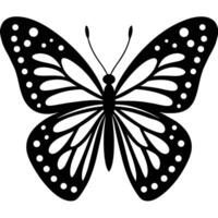 Black and white illustration of a symmetrical butterfly perfect for various design projects vector