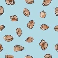 seashell seamless pattern for fabric vector