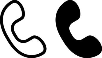 phone line style and solid icon vector