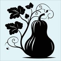 Black Silhouette of Butternut Squash Vegetable for Food and Farming Themes vector