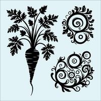 Bold Parsnip Silhouette for Harvest and Food Projects vector