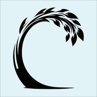 Asparagus Vegetable Shape Simple Black Artwork vector