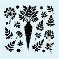 Parsnip Vegetable Icon Silhouette for Agriculture Designs vector