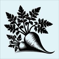 Single Parsnip Root Silhouette for Kitchen Art and Labels vector