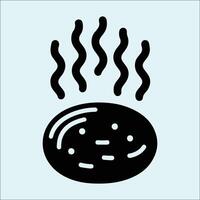 Healthy Food Icons Featuring Potato and Yam Silhouette in Black Color vector
