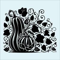Bold Black Butternut Squash Outline for Farm Produce and Nutrition Projects vector