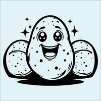 Clean Black Silhouette of Potato and Yam for Natural and Organic Food Concepts vector