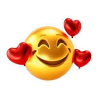 Shiny golden emoji with three red accents fun png