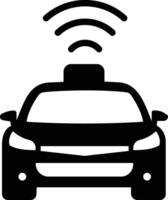Smart car icon. design in black simple design on an isolated background. a black and white icon of a car with wifi symbol. vector