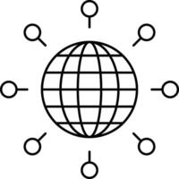 global connections icon. Digital technology. global connect, simple business. Black icon isolated on white background vector