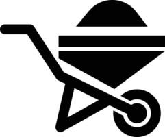 wheelbarrow icon. black design isolated on white background. vector