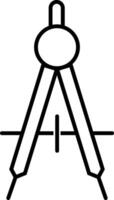geometry tool line icon. Drafting compass icons in line style. in modern design vector