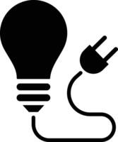 bulb lamp icon. Ecology bulb.a black and white light bulb with a plug vector