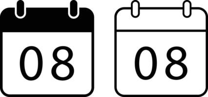 08 Date icon. calendar icon illustration. design isolated on white background. in modern style vector