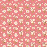 Seamless Daisy Pattern. Ornament with daisies for fabric swatches, scrapbooking, printing. botanical pattern on pink background vector
