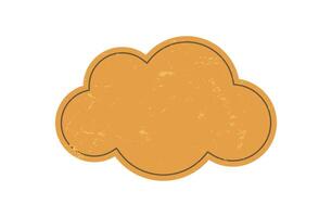 Bold geometric cloud shape. Simple abstract bubble element. Modern design with grunge texture, flat style, potential for retro aesthetic and y2k themes. vector