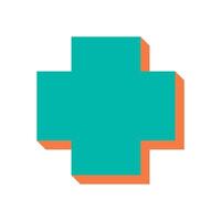 Bold geometric abstract shape. Flat icon and figure in brutalist style. This symbol features modern elements and shadows, ideal for contemporary art design projects. vector