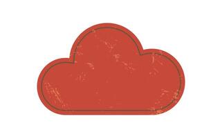 Abstract cloud shape icon. Modern figure with grunge texture and vintage style. This brutalist element features flat design and y2k aesthetic, perfect for trendy graphic applications. vector