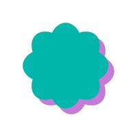 Modern abstract flower sticker. Geometric flower shape with flat design and bold colors. A unique symbol of brutalism, y2k aesthetic, and graphic art. Ideal for contemporary projects decorative vector