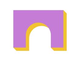 Brutalist geometric shape sticker. Abstract icon with a bold form and minimal shadow. Modern brutalism element, flat geometric style, ideal for trendy graphics and contemporary projects. vector