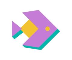 Bold abstract icon. Modern brutalism shape with flat figure and shadow. Geometric element, y2k style, perfect for contemporary design projects and artistic expressions. vector