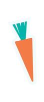 Flat carrot element sticker. Simple vegetable shape in modern design. Abstract form of carrot as a graphic element, ideal for trendy projects, digital art, and retro themes. vector