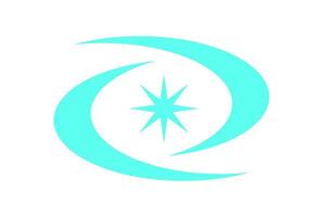 Y2K Abstract Cosmic space icon. Retro star symbol with modern shape. Psychedelic element, flat style, trendy logo for decoration or poster. Cool graphic with a cosmic theme. vector
