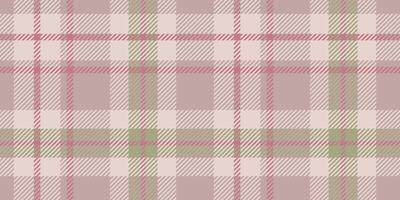 Symmetrical tartan design in beige, light pink, and olive green, creating a seamless pattern. vector