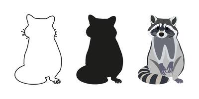 Realistic wild Raccoon on a white background vector