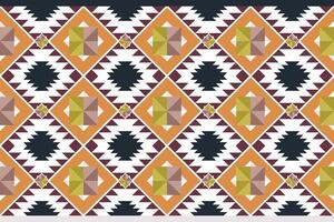 A geometric Seamless pattern with vibrant colors and intricate diamond shapes creating bold, symmetrical design vector