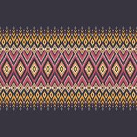 Abstract ikat pattern geometric with diamond shapes and abstract floral motifs vector