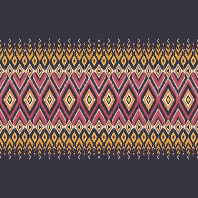 Abstract ikat pattern geometric with diamond shapes and abstract floral motifs